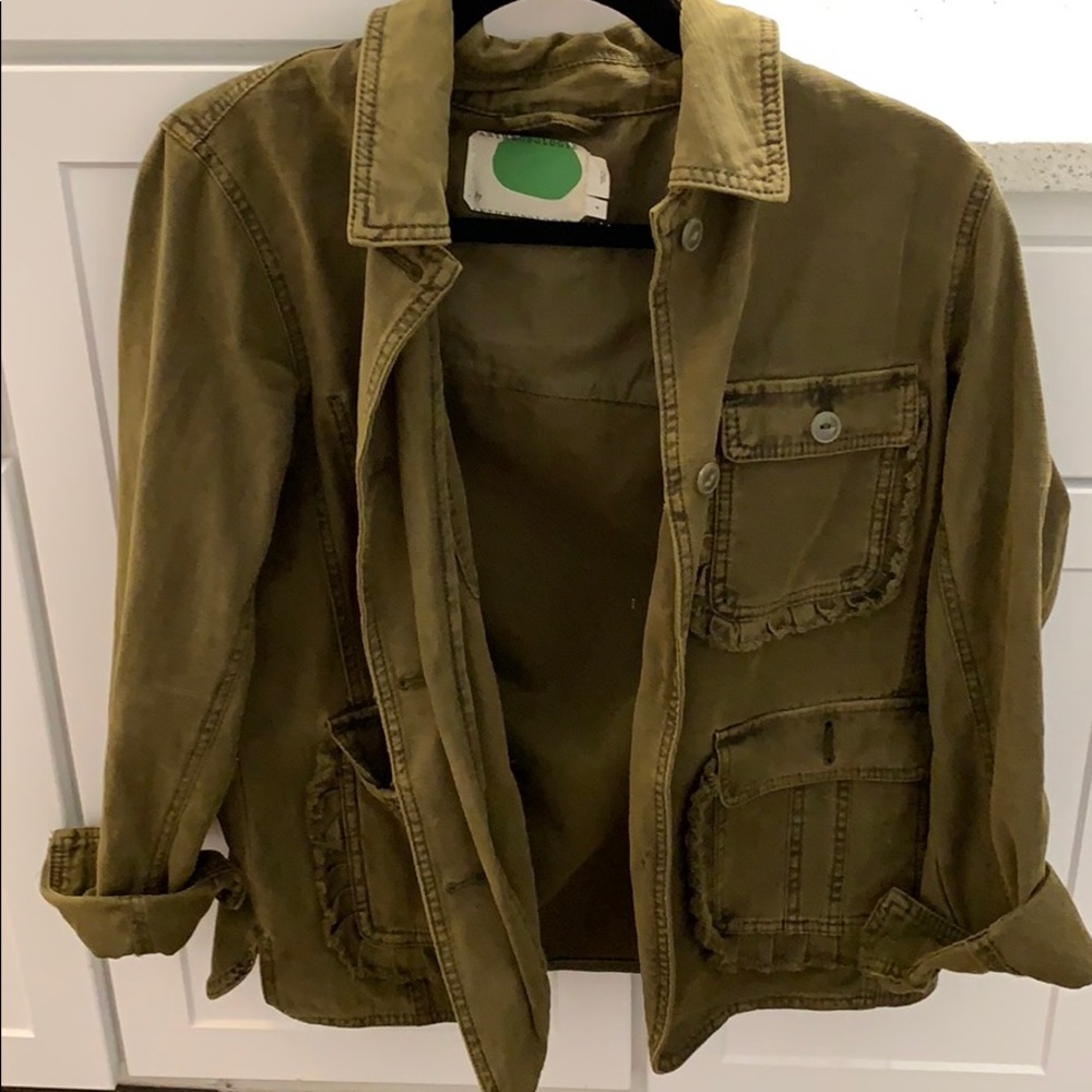 Anthropologie olive green jacket